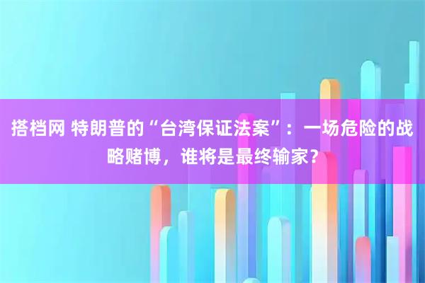 搭档网 特朗普的“台湾保证法案”：一场危险的战略赌博，谁将是最终输家？
